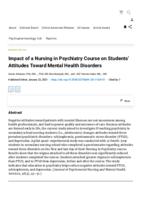 prikaz prve stranice dokumenta Impact of a Nursing in Psychiatry Course on Students' Attitudes Toward Mental Health Disorders.