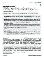 prikaz prve stranice dokumenta IBD phenotype at diagnosis, and early disease-course in pediatric patients in Croatia: data from the Croatian national registry
