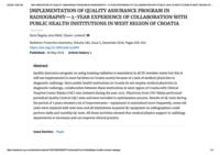 prikaz prve stranice dokumenta Implementation of quality assurance program in radiography— 2-year experience of collaboration with public health institutions in west region of Croatia