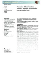 prikaz prve stranice dokumenta Perception of facial profiles: influence of female sex hormones and personality traits