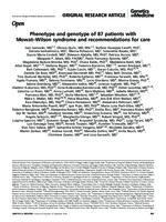 prikaz prve stranice dokumenta Phenotype and genotype of 87 patients with Mowat– Wilson syndrome and recommendations for care
