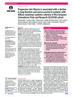 prikaz prve stranice dokumenta Progressive skin fibrosis is associated with a  decline in lung function and worse survival in  patients with diffuse cutaneous systemic sclerosis  in the European Scleroderma Trials and Research  (EUSTAR) cohort
