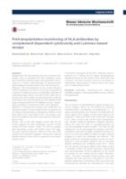 prikaz prve stranice dokumenta Pretransplantation monitoring of HLA antibodies by complement dependent cytotoxicity and Luminex-based assays