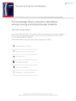 prikaz prve stranice dokumenta The knowledge about autonomic dysreflexia among  nursing and physiotherapy students