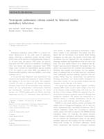 prikaz prve stranice dokumenta Neurogenic pulmonary edema caused by bilateral   medial medullary infarction
