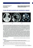 prikaz prve stranice dokumenta A case with giant arachnoid cysts manifested as migraine
