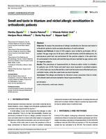 prikaz prve stranice dokumenta Smell and Taste in Titanium and Nickel Allergic Sensitization in  Orthodontic Patients