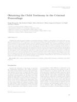 prikaz prve stranice dokumenta Obtaining the Child Testimony in the Criminal Proceedings