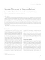 prikaz prve stranice dokumenta Specular Microscopy in Glaucoma Patients