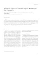 prikaz prve stranice dokumenta Modified Extensive Anterior Vaginal Wall Repair for Cystocoele
