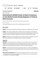 prikaz prve stranice dokumenta International eDelphi Study to Reach Consensus on the Methotrexate Dosing Regimen in Patients With Psoriasis