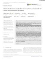 prikaz prve stranice dokumenta Hospitalization and death after recovery from acute COVID‐19 among renal transplant recipients