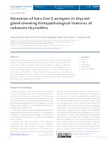 prikaz prve stranice dokumenta Detection of Sars-Cov-2 antigens in thyroid gland showing histopathological features of subacute thyroiditis