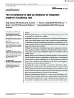 prikaz prve stranice dokumenta Nurse coordinator of care as a facilitator of integration processes in palliative care