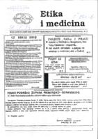 prikaz prve stranice dokumenta Etika i medicina , broj  2 (1993)