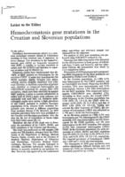 prikaz prve stranice dokumenta Hemochromatosis gene mutations in the Croatian and Slovenian populations
