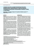 prikaz prve stranice dokumenta Anterior cruciate ligament reconstruction with anterolateral stabilization by a modified Lemaire technique in adolescent professional football player: a case report