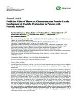 prikaz prve stranice dokumenta Predictive Value of Monocyte Chemoattractant Protein-1 in the Development of Diastolic Dysfunction in Patients with Psoriatic Arthritis