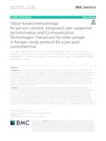 prikaz prve stranice dokumenta ‘Value-based methodology for person-centred, integrated care supported by Information and Communication Technologies’ (ValueCare) for older people in Europe: study protocol for a pre-post controlled trial
