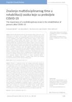 prikaz prve stranice dokumenta Značenje multidisciplinarnog tima u rehabilitaciji osoba koje su preboljele COVID -19