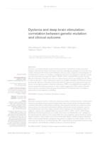 prikaz prve stranice dokumenta Dystonia and deep brain stimulation: correlation between genetic mutation and clinical outcome