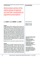 prikaz prve stranice dokumenta                Antimicrobial activity of the volatile phase of essential oils and their constituents on Legionella pneumophila                                           