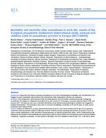 prikaz prve stranice dokumenta Morbidity and mortality after anaesthesia in early life: results of the European prospective multicentre observational study, neonate and children audit of anaesthesia practice in Europe (NECTARINE)