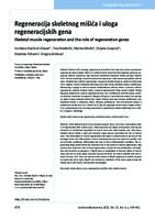 prikaz prve stranice dokumenta Regeneracija skeletnog mišića i uloga regeneracijskih gena