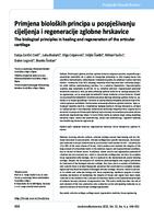 prikaz prve stranice dokumenta Primjena bioloških principa u pospješivanju cijeljenja i regeneracije zglobne hrskavice