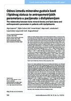 prikaz prve stranice dokumenta Odnos između mineralne gustoće kostii lipidnog statusa te antropometrijskihparametara u pacijenata s dislipidemijom