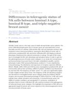 prikaz prve stranice dokumenta Differences in tolerogenic status of NK cells between luminal A type, luminal B type, and triple-negative breast cancer