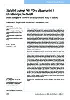 prikaz prve stranice dokumenta Stabilni izotopi 2H i 18O u dijagnostici I istraživanju pretilosti