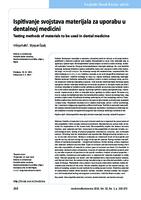 prikaz prve stranice dokumenta Ispitivanje svojstava materijala za uporabu u dentalnoj medicini