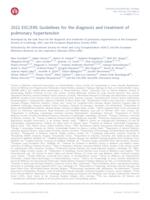 prikaz prve stranice dokumenta 2022 ESC/ERS Guidelines for the diagnosis and treatment of pulmonary hypertension