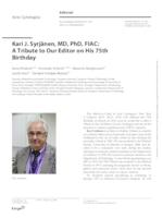 prikaz prve stranice dokumenta Kari J. Syrjänen, MD, PhD, FIAC: A Tribute to Our Editor on His 75th Birthday