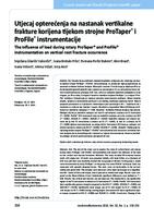 prikaz prve stranice dokumenta Utjecaj opterećenja na nastanak vertikalne frakture korijena tijekom strojne ProTaper® i ProFile® instrumentacije