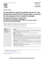 prikaz prve stranice dokumenta Can ultrasound be useful for predicting the size of a left double-lumen bronchial tube? Tracheal width as measured by ultrasonography versus computed tomography