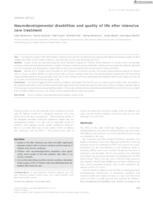prikaz prve stranice dokumenta Neurodevelopmental disabilities and quality of life after intensive care treatment