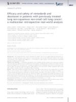 prikaz prve stranice dokumenta Efficacy and safety of nintedanib and docetaxel in patients with previously treated lung non-squamous non-small cell lung cancer: a multicenter retrospective real-world analysis