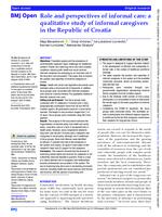 prikaz prve stranice dokumenta Role and perspectives of informal care: a qualitative study of informal caregivers in the Republic of Croatia