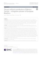 prikaz prve stranice dokumenta The eco-ethical contribution of Menico Torchio – a forgotten pioneer of European Bioethics