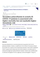 prikaz prve stranice dokumenta Secondary polycythemia in acutely ill COVID-19 patients is associated with higher mortality but not markedly higher thrombotic risk