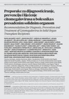 prikaz prve stranice dokumenta Preporuke za dijagnosticiranje, prevenciju i liječenje citomegalovirusa u bolesnika s presađenim solidnim organom