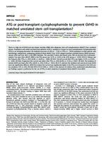 prikaz prve stranice dokumenta ATG or post-transplant cyclophosphamide to prevent GVHD in matched unrelated stem cell transplantation?