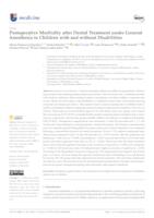 prikaz prve stranice dokumenta Postoperative Morbidity after Dental Treatment under General Anesthesia in Children with and without Disabilities
