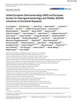 prikaz prve stranice dokumenta United European Gastroenterology (UEG) and European Society for Neurogastroenterology and Motility (ESNM) consensus on functional dyspepsia