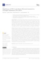 prikaz prve stranice dokumenta Significance of PD-L1 and Tumor Microenvironment in Laryngeal Squamous Cell Cancer