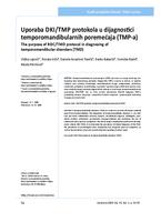 prikaz prve stranice dokumenta Uporaba DKI/TMP protokola u dijagnostici temporomandibularnih poremećaja (TMP-a)