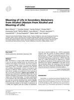 prikaz prve stranice dokumenta Meaning of Life in Secondary Abstainers from Alcohol (Abstain From Alcohol and Meaning of Life)