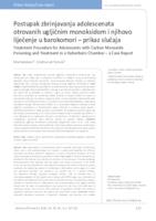prikaz prve stranice dokumenta Postupak zbrinjavanja adolescenata otrovanih ugljičnim monoksidom i njihovo liječenje u barokomori - prikaz slučaja